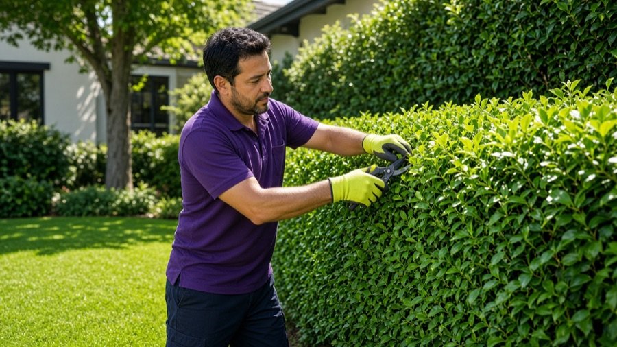 Taille d’une haie dans un jardin