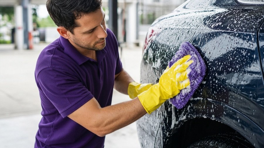 Lavage à la main d’une voiture